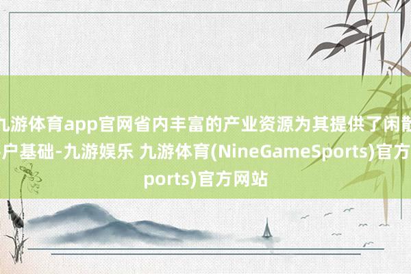 九游体育app官网省内丰富的产业资源为其提供了闲散的客户基础-九游娱乐 九游体育(NineGameSports)官方网站