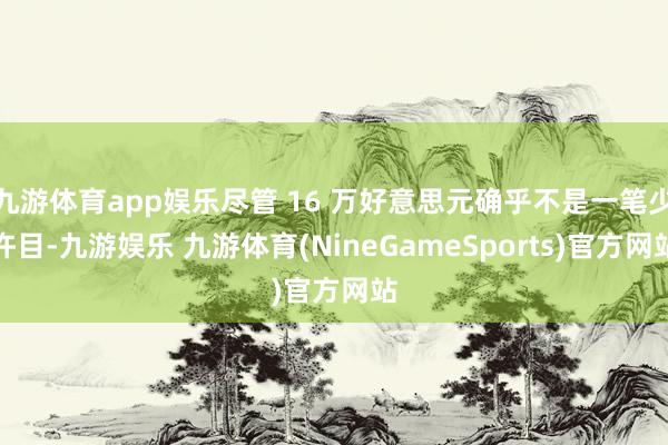 九游体育app娱乐尽管 16 万好意思元确乎不是一笔少许目-九游娱乐 九游体育(NineGameSports)官方网站
