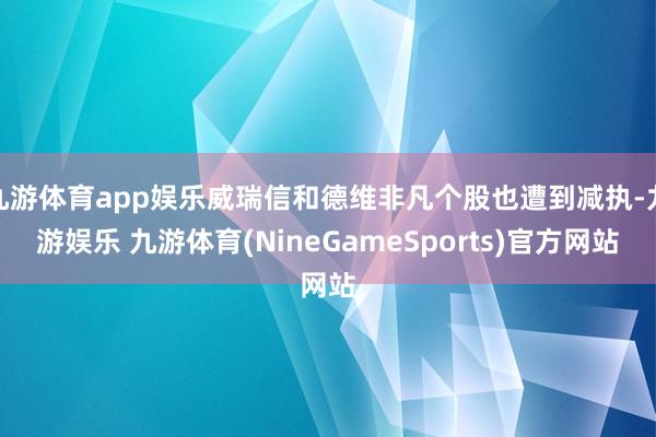九游体育app娱乐威瑞信和德维非凡个股也遭到减执-九游娱乐 九游体育(NineGameSports)官方网站