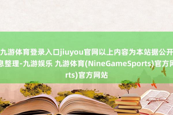 九游体育登录入口jiuyou官网以上内容为本站据公开信息整理-九游娱乐 九游体育(NineGameSports)官方网站