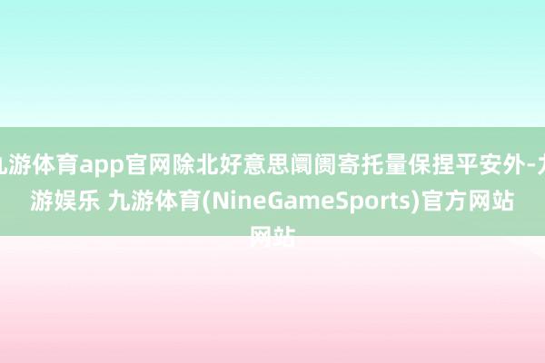 九游体育app官网除北好意思阛阓寄托量保捏平安外-九游娱乐 九游体育(NineGameSports)官方网站